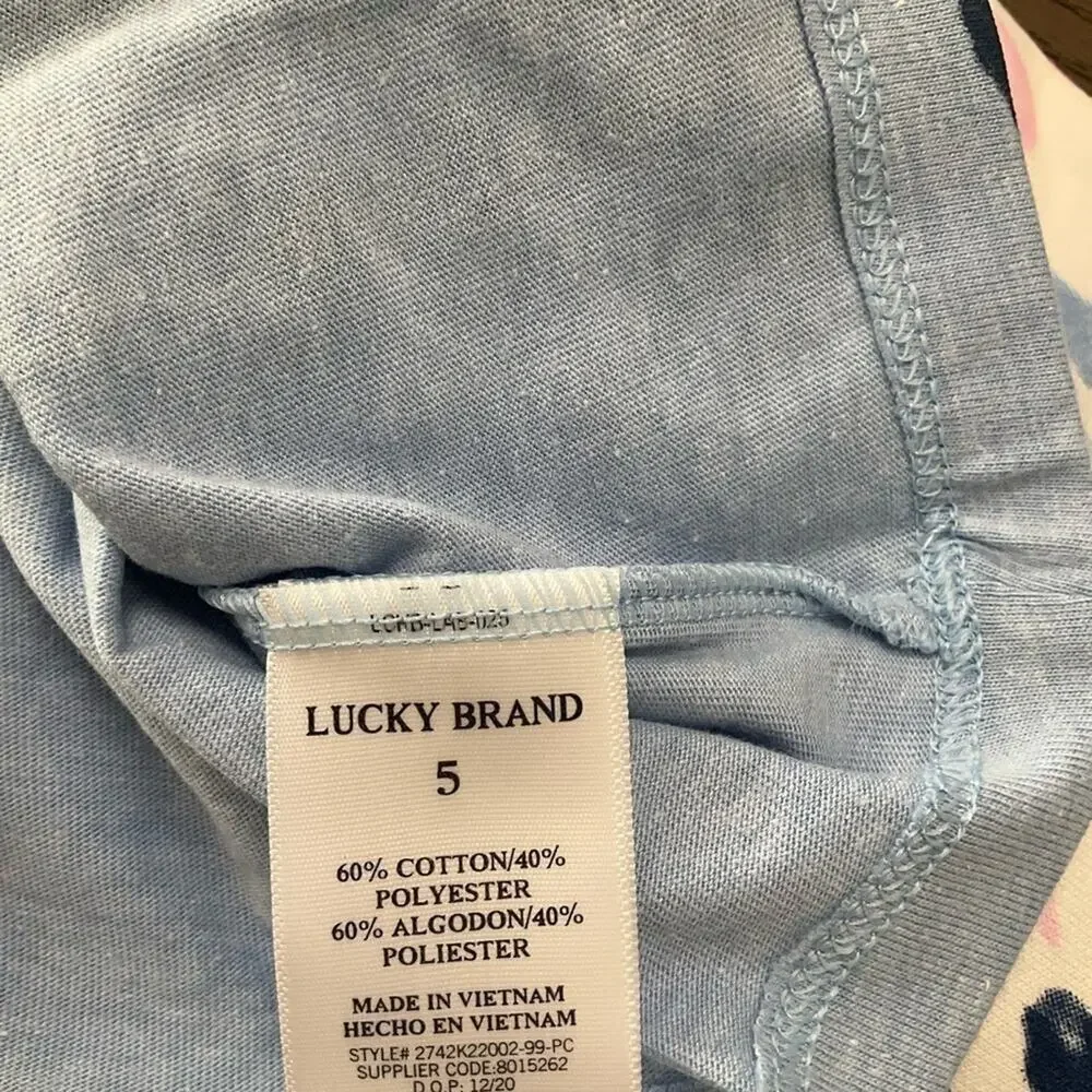 Lucky Brand Girls Short Outfits 4 Piece Sets Blue Pink Size 5 NEW
